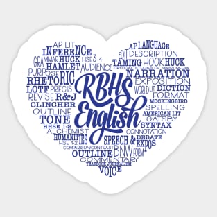 RBHS English Love Blue Text Sticker